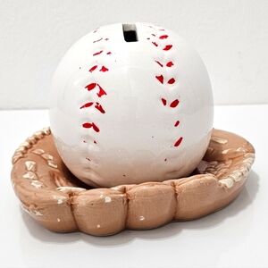 Gift Co. Ceramic Baseball & Glove Coin Piggy Bank